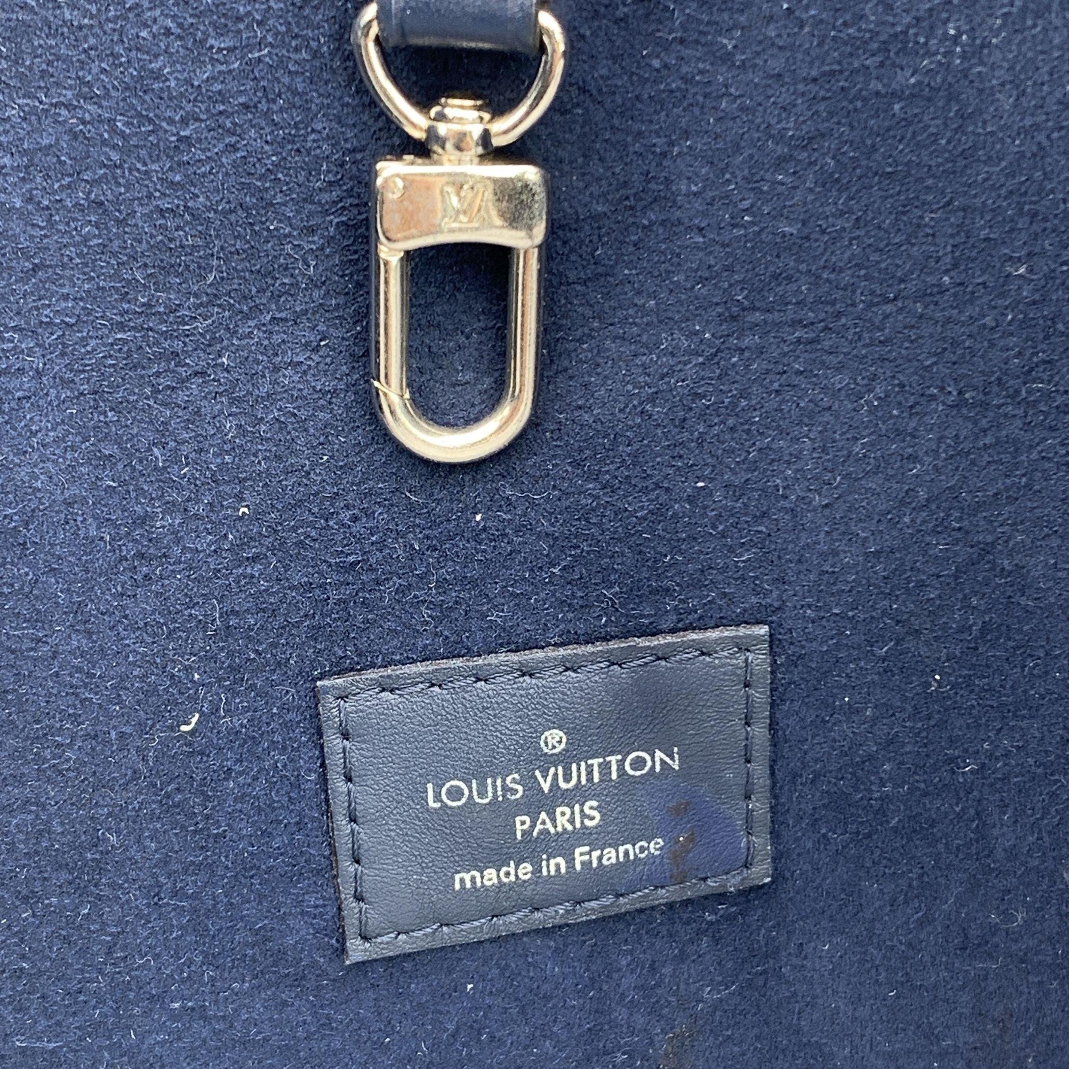 Louis Vuitton Blue Epi Leather Neverfull MM Tote Bag For Sale 2