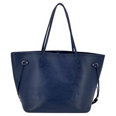 Louis Vuitton Blue Epi Leather Neverfull MM Tote Bag