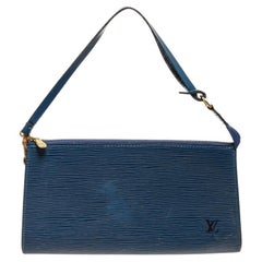 Louis Vuitton Blue Epi Leather Pochette Bag