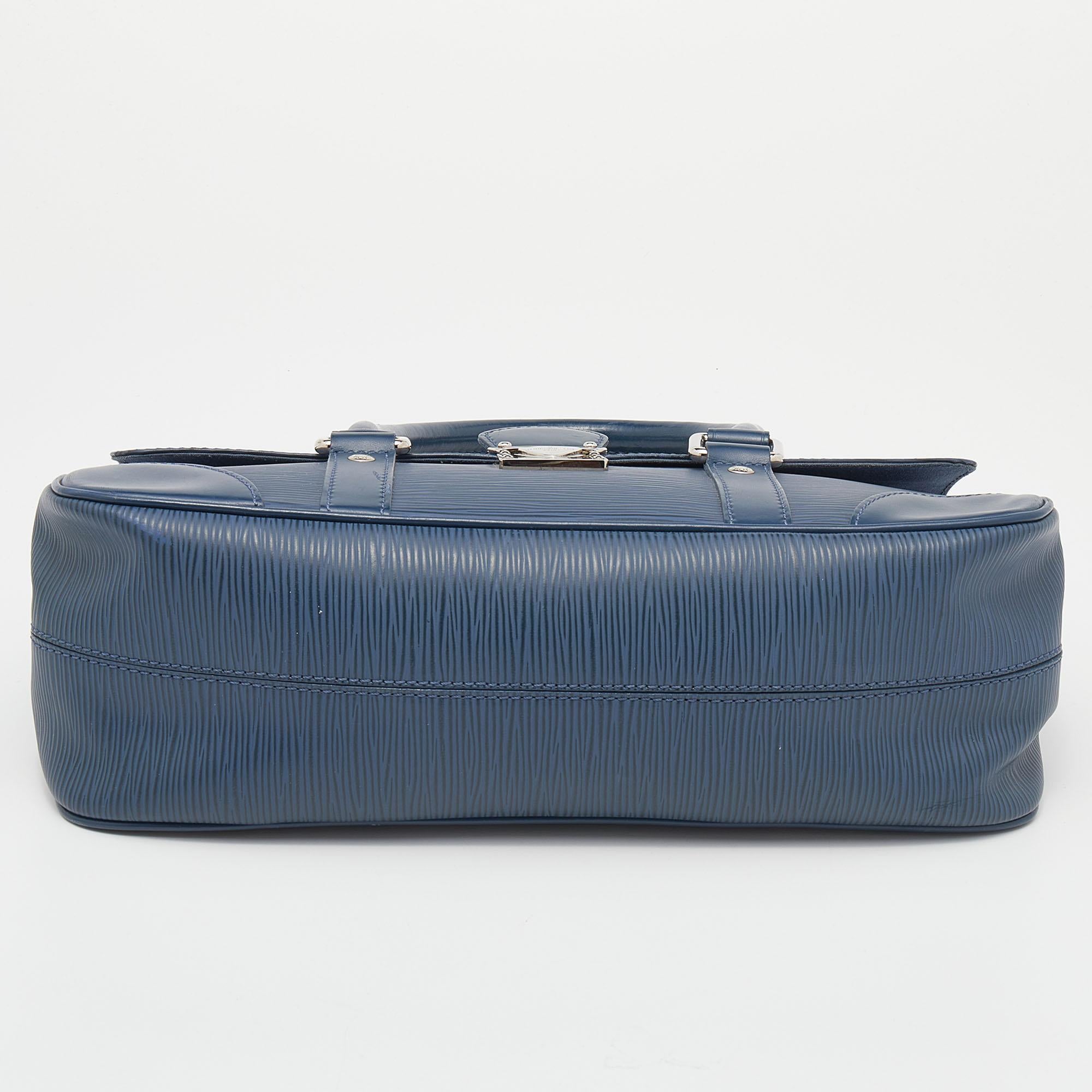 Women's Louis Vuitton Blue Epi Leather Pochette Segur Bag