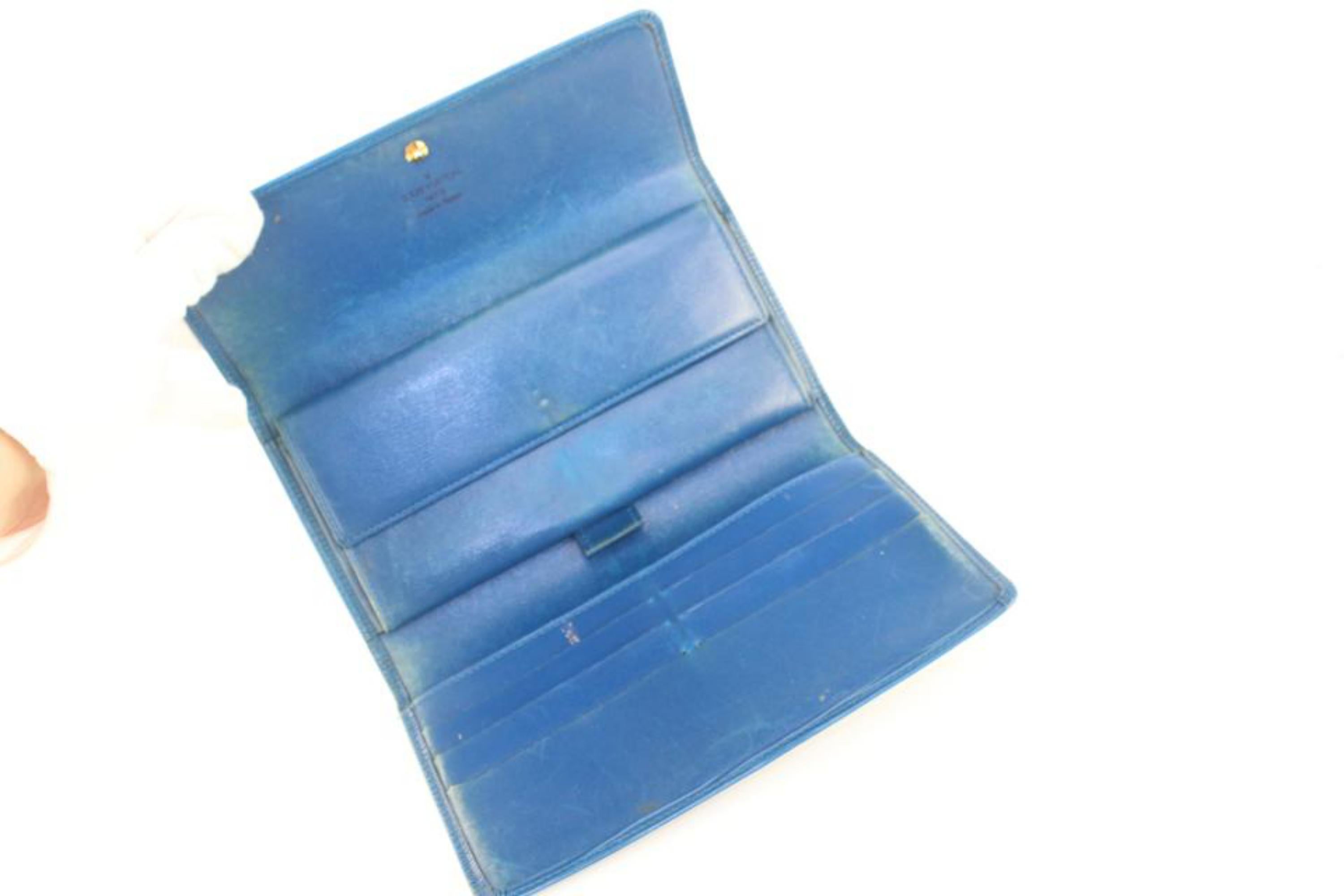 Louis Vuitton Blue Epi Leather Porte Tresor Sarah Wallet 2lv1029 For Sale 3