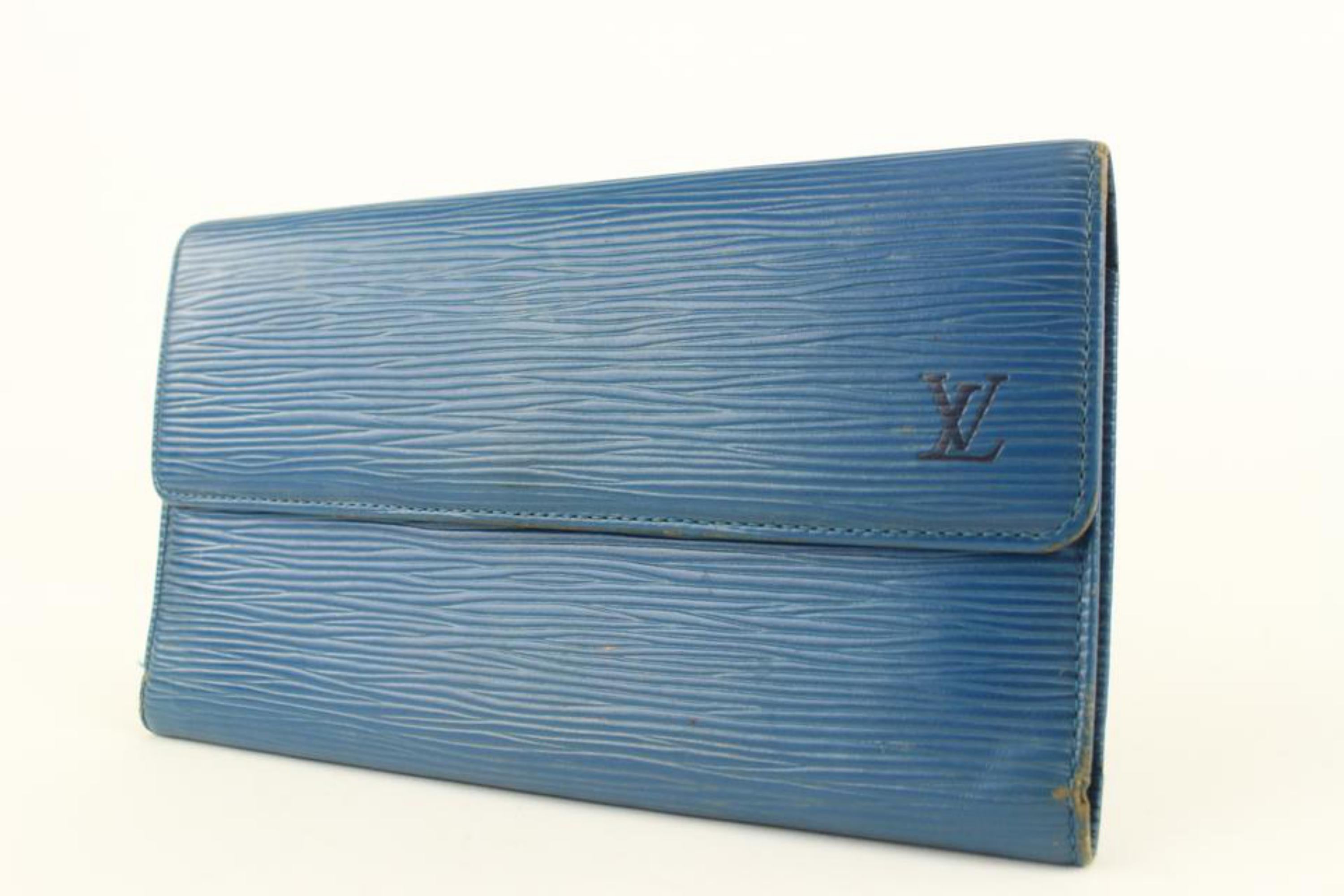 Louis Vuitton Blue Epi Leather Porte Tresor Sarah Wallet 2lv1029 For Sale 5
