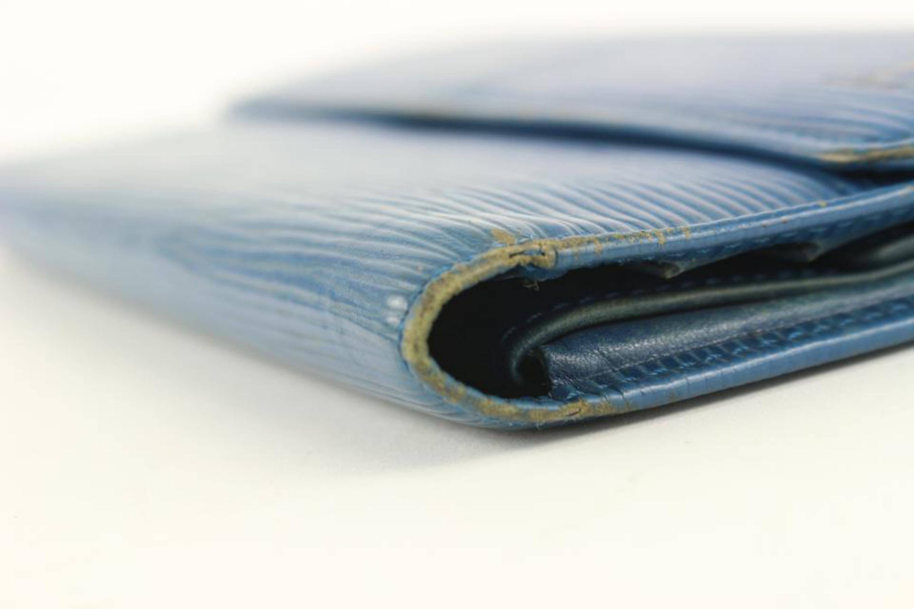 Women's Louis Vuitton Blue Epi Leather Porte Tresor Sarah Wallet 2lv1029