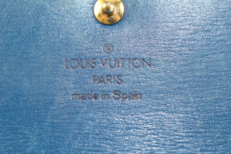 Louis Vuitton Blue Epi Leather Porte Tresor Sarah Wallet 2lv1029 For Sale  at 1stDibs