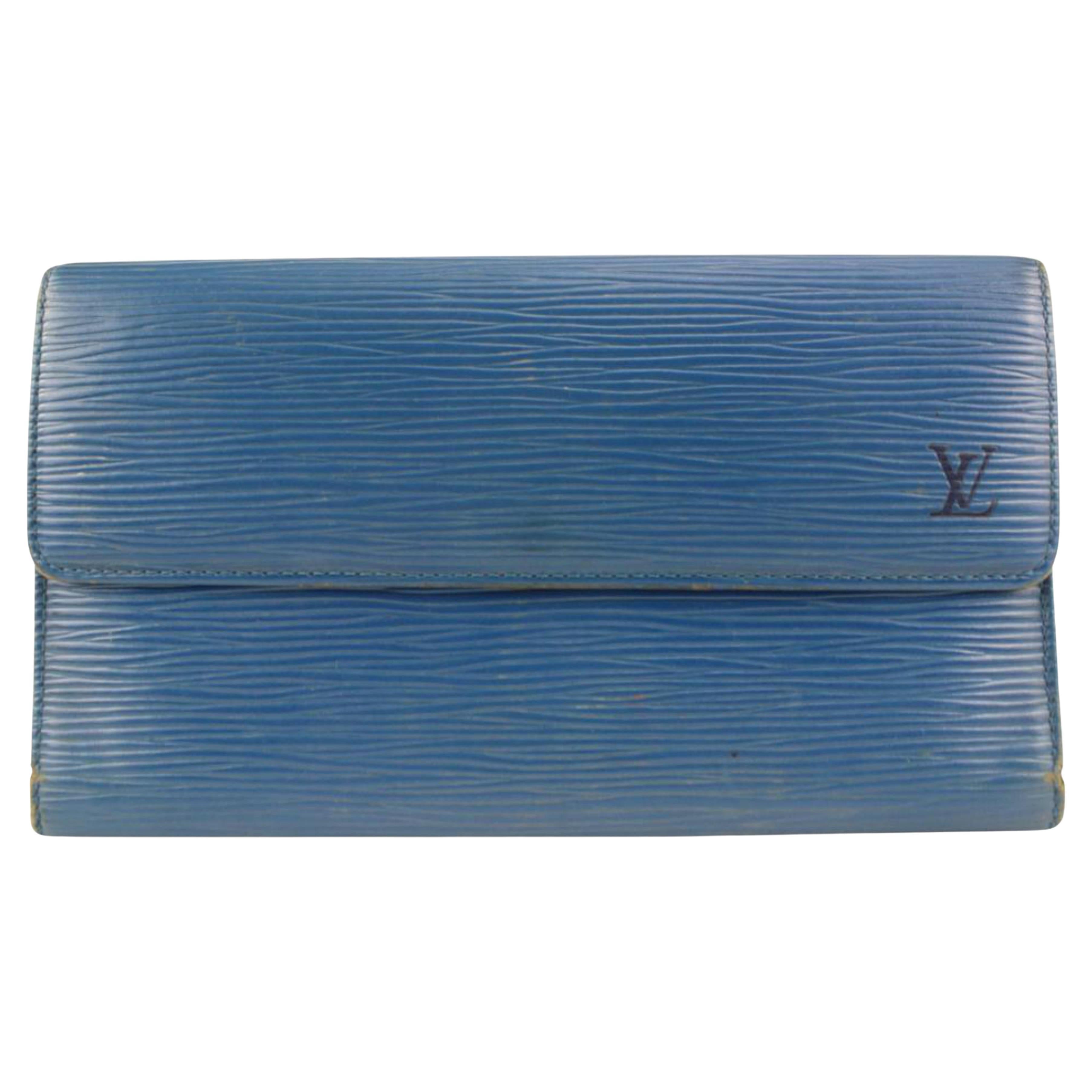 Louis Vuitton Blue Epi Leather Porte Tresor Sarah Wallet 2lv1029