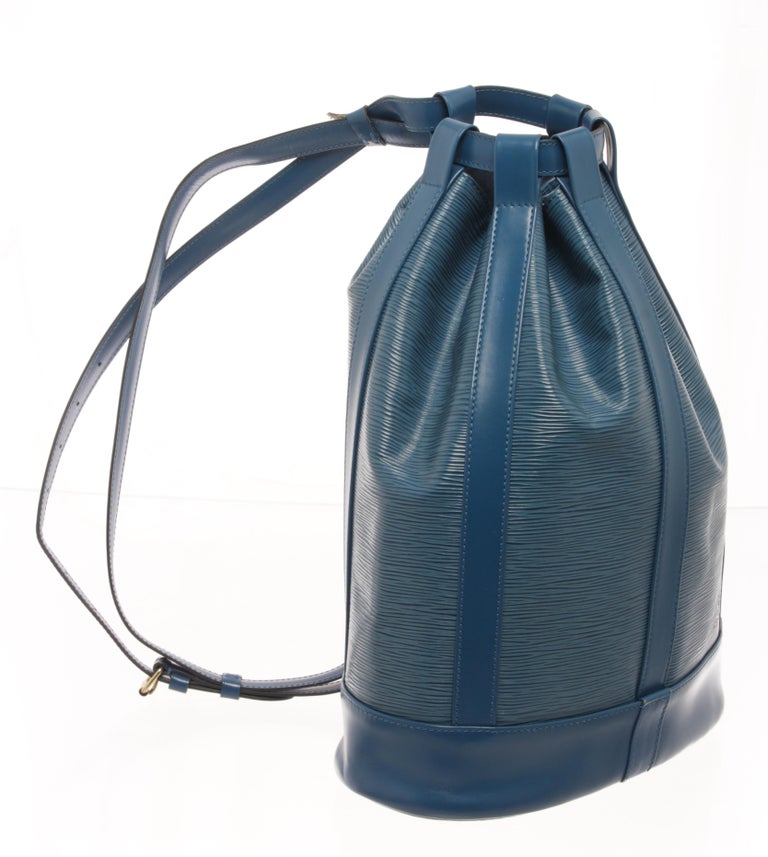 Louis Vuitton Blue Epi Leather Randonnee PM Backpack For Sale at 1stDibs