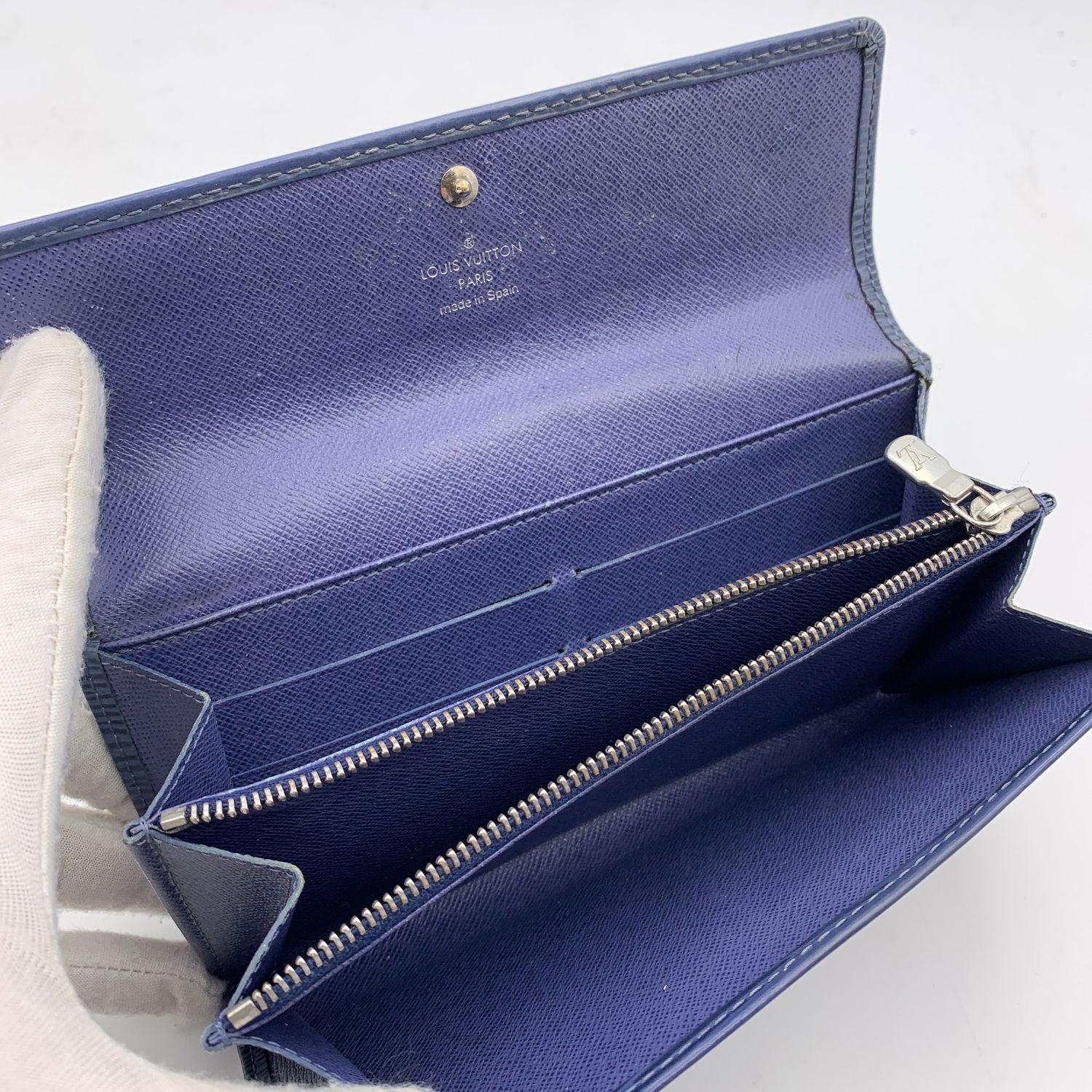 Women's Louis Vuitton Blue Epi Leather Sarah Continental Long Wallet