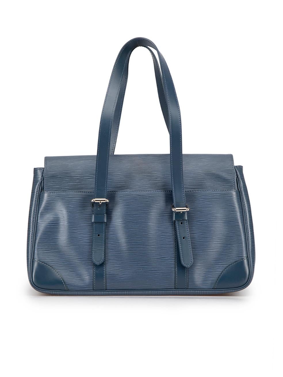 Gray Louis Vuitton Blue Epi Leather Segur MM Bag