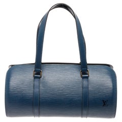 Louis Vuitton Blaue Epi Leder Soufflot Umhängetasche