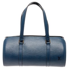 Blaue Epi Leder-Umhängetasche von Louis Vuitton Soufflot