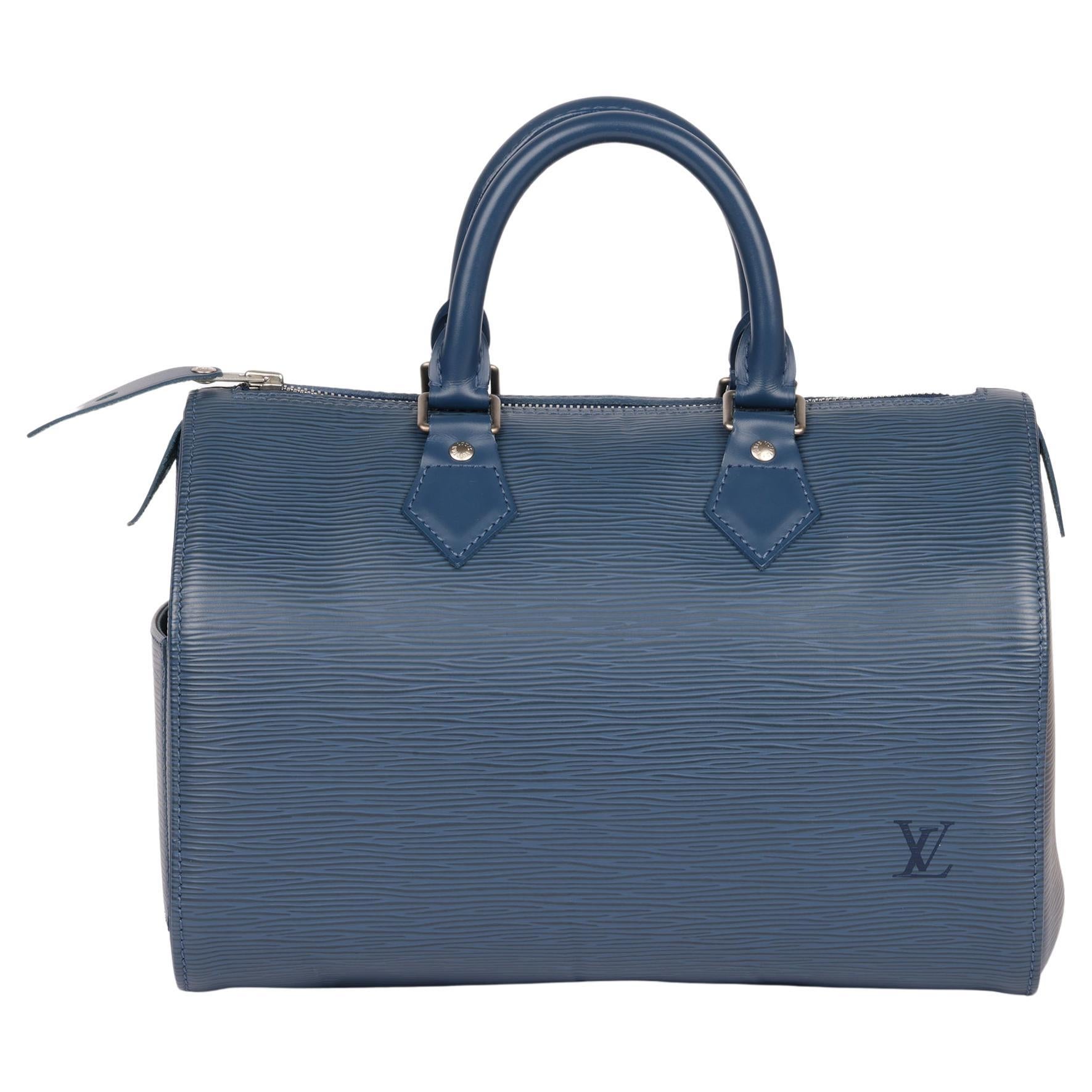 Louis Vuitton Blue Epi Leather Speedy 25 For Sale at 1stDibs