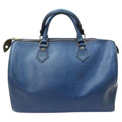 Vintage Louis Vuitton Blue Epi Leather Speedy 30 Bag 863213