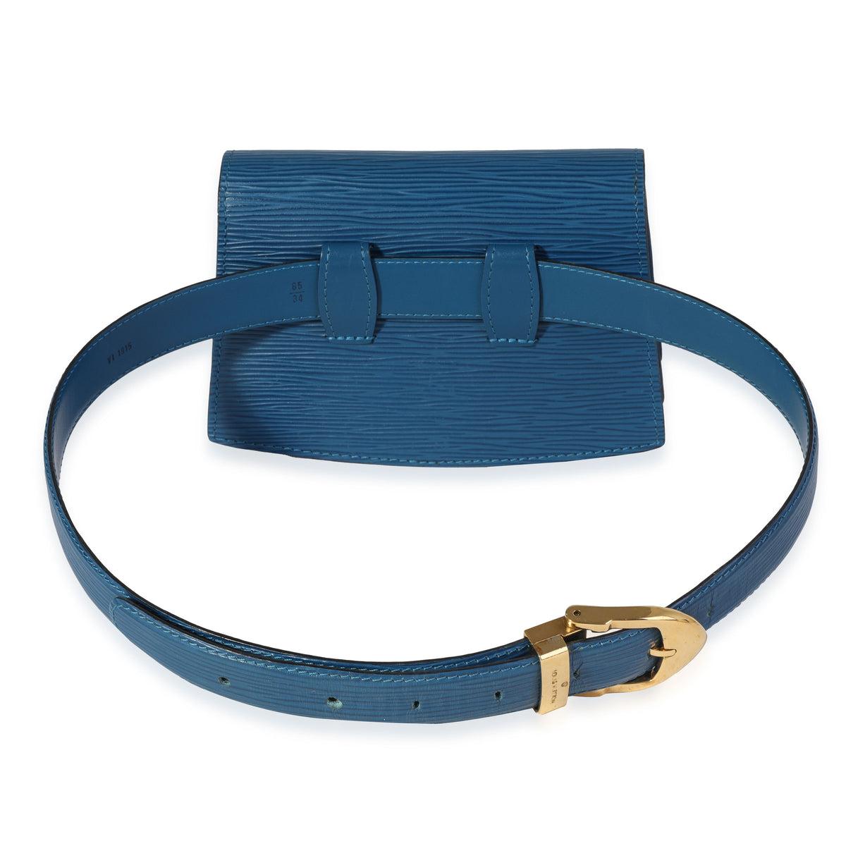 Louis Vuitton Blue Epi Leather Tilsit Belt Bag In Good Condition In Irvine, CA