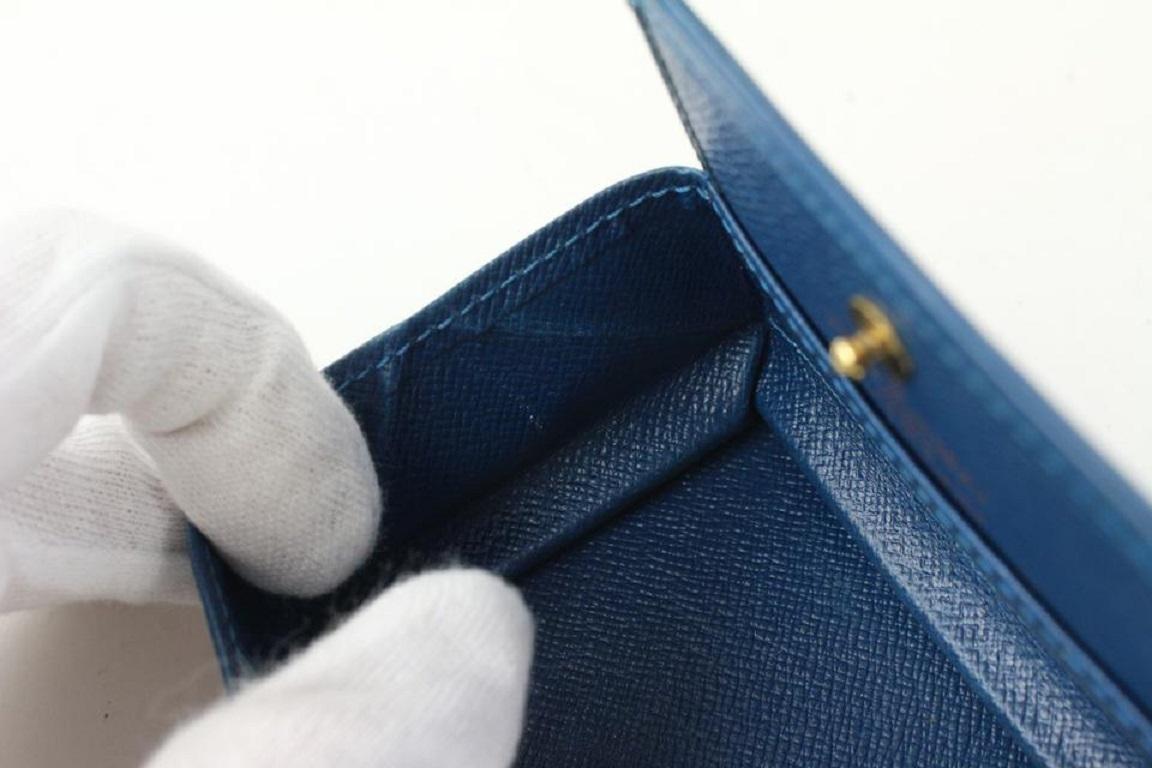 Louis Vuitton Blue Epi Leather Toledo Collapsible Coin Pouch Change Purse For Sale 3