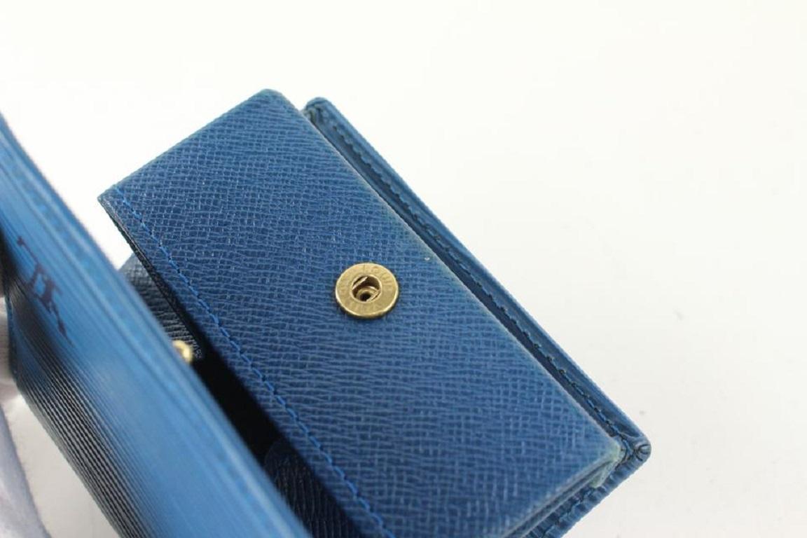 Louis Vuitton Blue Epi Leather Toledo Collapsible Coin Pouch Change Purse For Sale 4