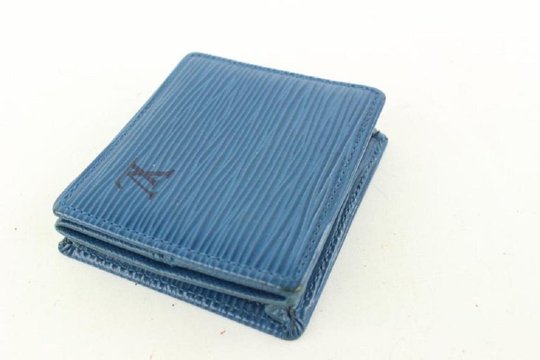 Louis Vuitton Blue EPI Leather Coin Pouch Change Purse Wallet