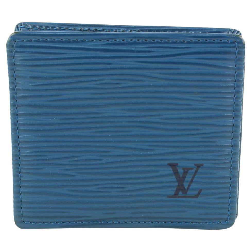 Louis Vuitton Blue Epi Leather Toledo Collapsible Coin Pouch Change Purse