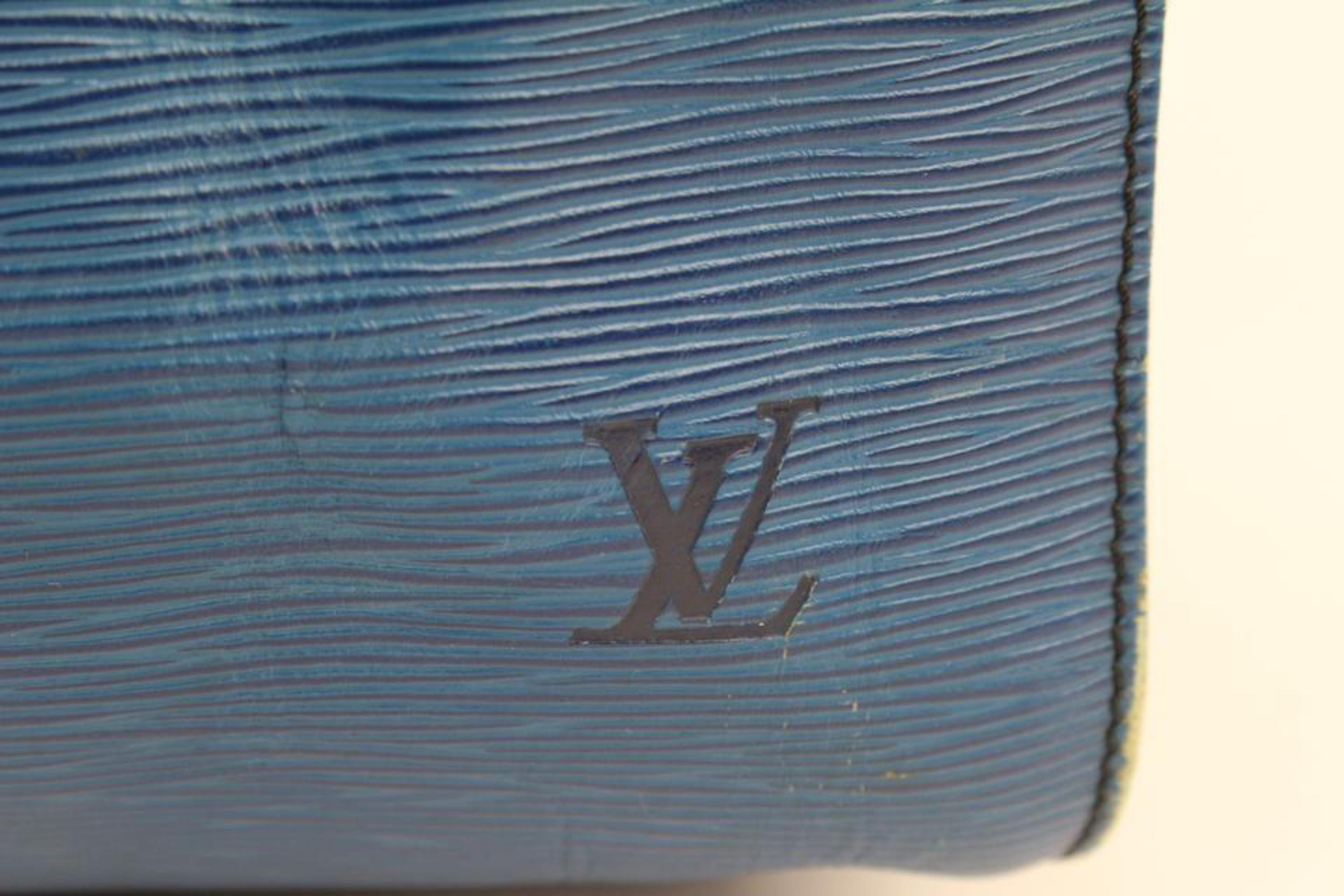 Louis Vuitton Blue Epi Leather Toledo Keepall 50 Boston Duffle Travel Bag 44lk98 4