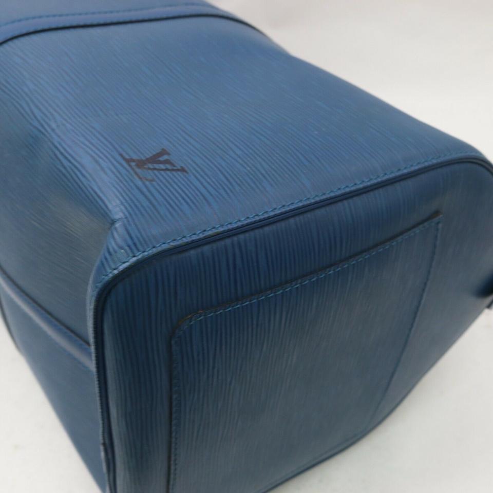 Louis Vuitton Blue Epi Leather Toledo Keepall 50 Boston Duffle Travel Bag 862983 5