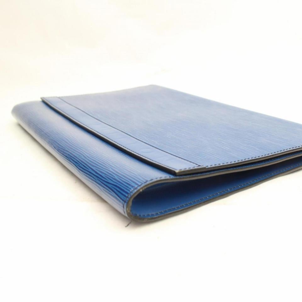 Louis Vuitton Blue Epi Leather Toledo Lena Fold Over Clutch 855841 2