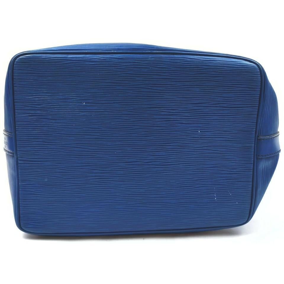 Louis Vuitton Blue Epi Leather Toledo Noe Petit Drawstring Bucket Hobo Bag For Sale 1