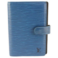 Louis Vuitton Blue Epi Leather Toledo Small Ring Agenda PM 75lz56s