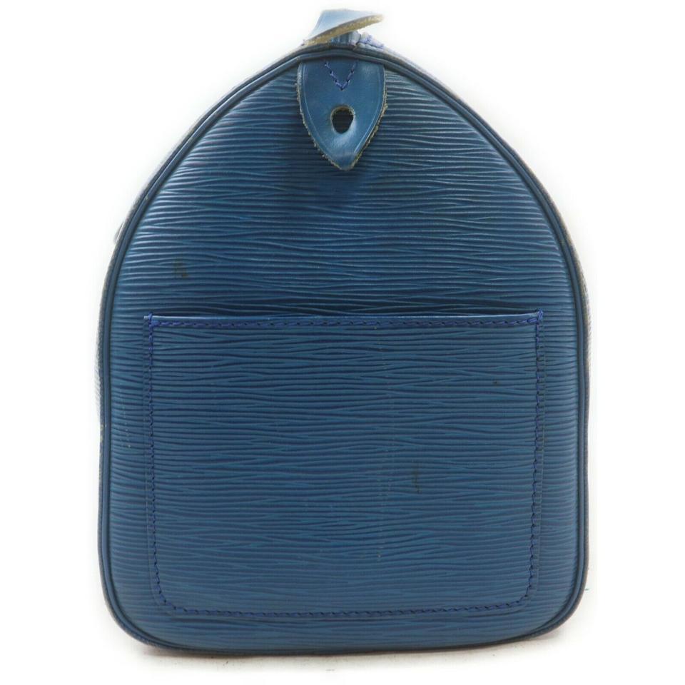 Le sac Toledo Speedy 25 de Louis Vuitton en cuir épi bleu 863086 en vente 7