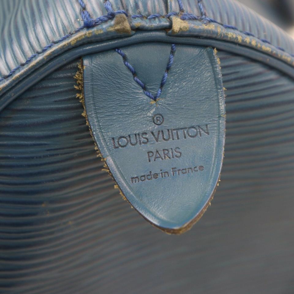 Louis Vuitton - Sac Toledo Speedy 25 Boston en cuir épi bleu 863086
