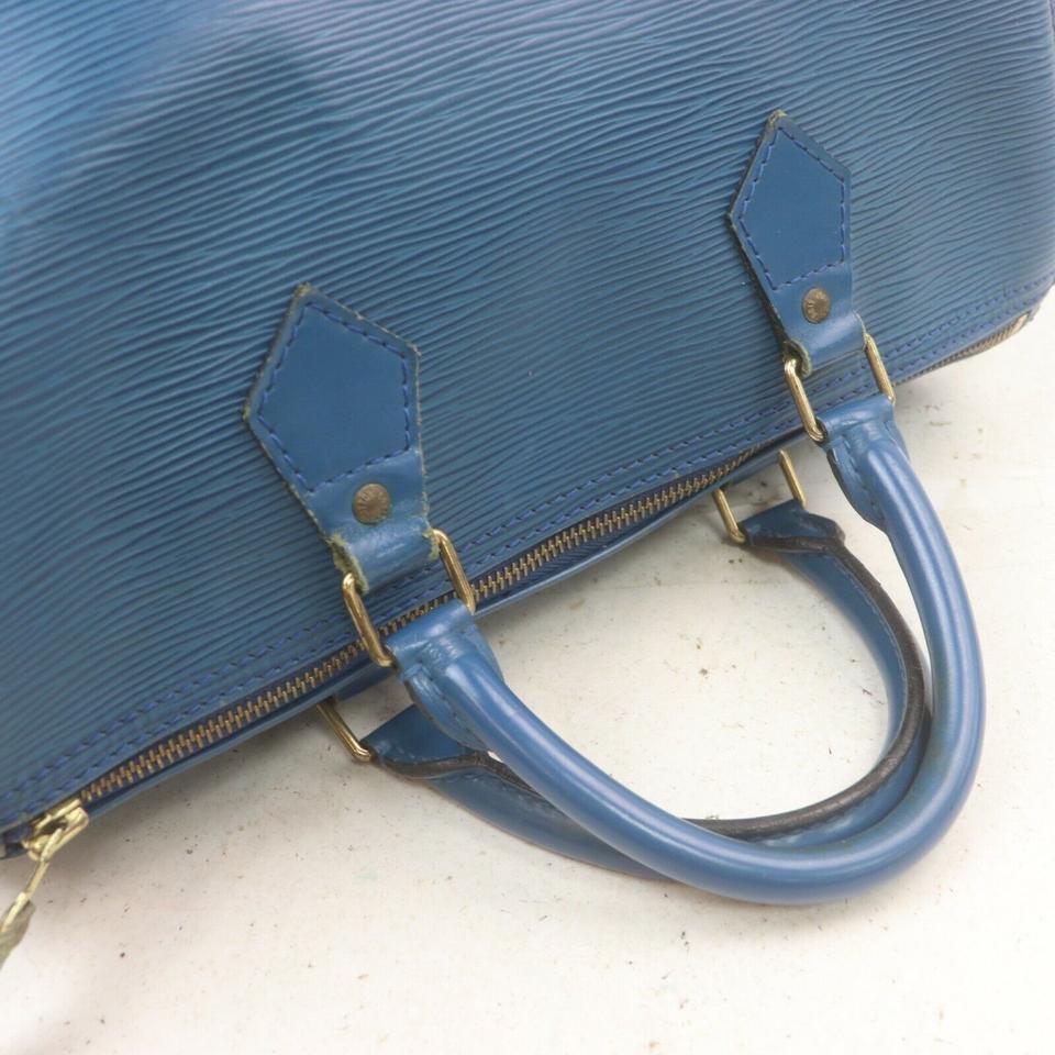 Le sac Toledo Speedy 25 de Louis Vuitton en cuir épi bleu 863086 Pour femmes en vente