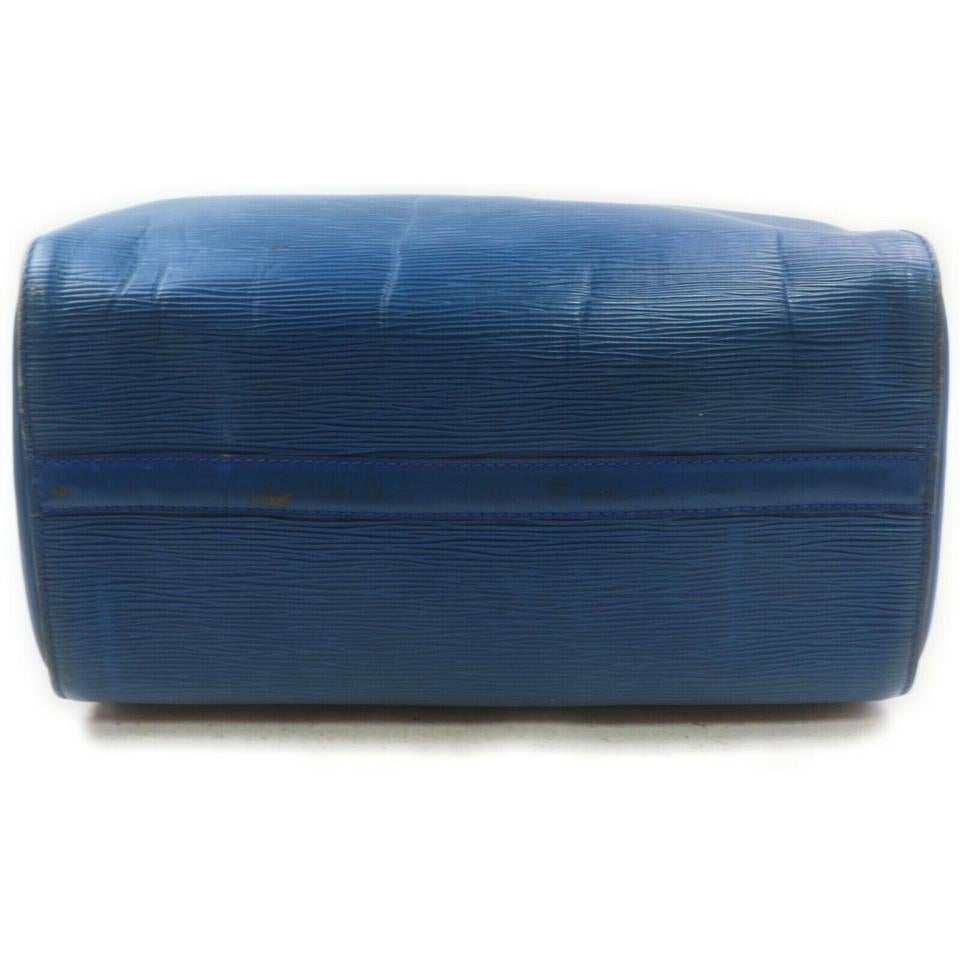 Le sac Toledo Speedy 25 de Louis Vuitton en cuir épi bleu 863086 en vente 2