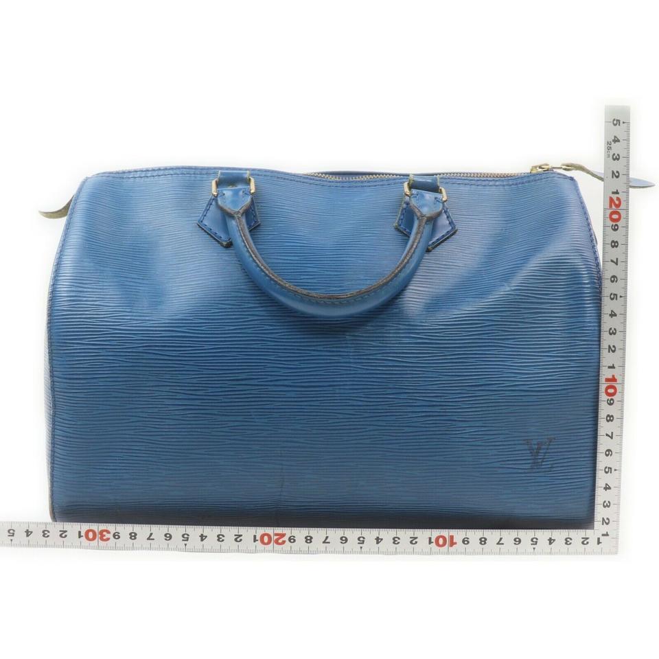 Le sac Toledo Speedy 25 de Louis Vuitton en cuir épi bleu 863086 en vente 3