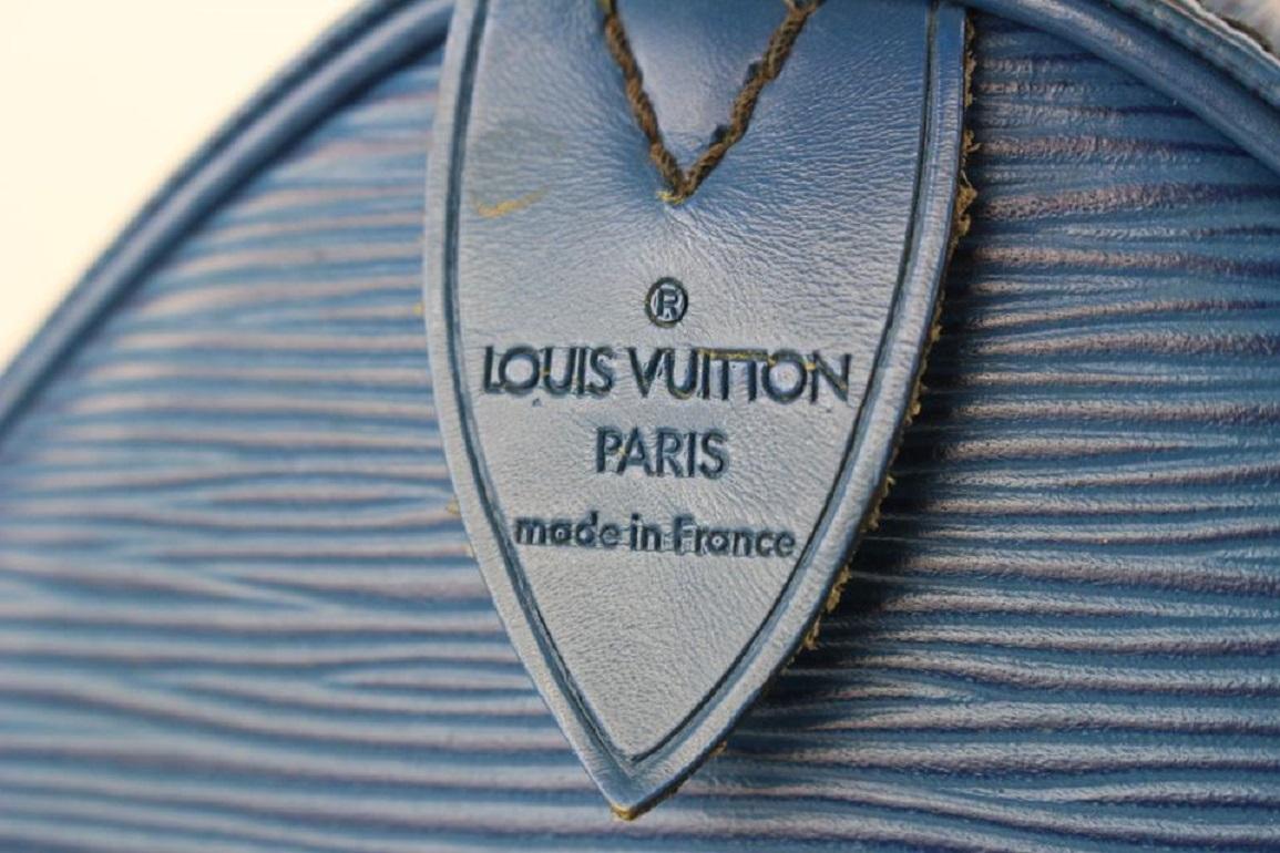 Louis Vuitton Toledo Speedy 30 Boston Sac en cuir épi bleu MM 917lv16 Pour femmes en vente