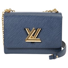 Louis Vuitton Borsa a tracolla Twist in pelle blu Epi MM