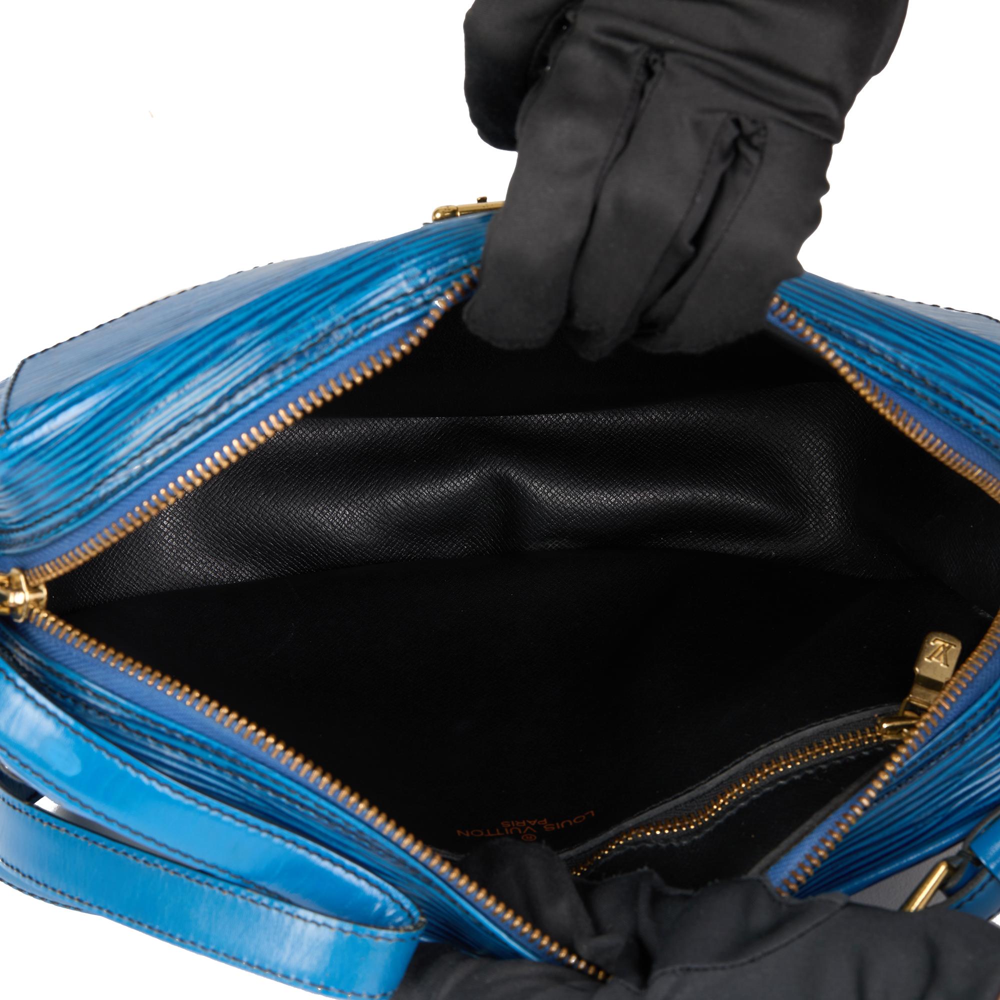 LOUIS VUITTON Blue Epi Leather Vintage Jeune Fille 4