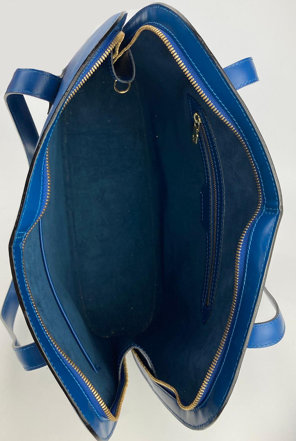 Blau Epi Lussac Tote Pochette Brieftasche und Schmuckbeutel von Louis Vuitton im Angebot 11