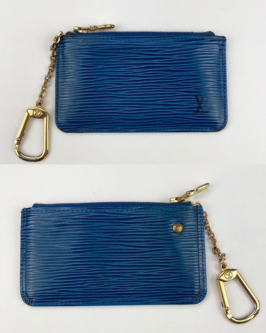 Blau Epi Lussac Tote Pochette Brieftasche und Schmuckbeutel von Louis Vuitton Damen im Angebot