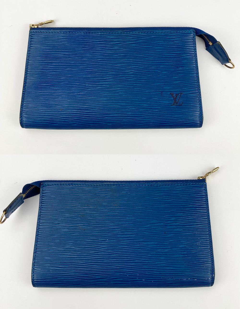 Blau Epi Lussac Tote Pochette Brieftasche und Schmuckbeutel von Louis Vuitton im Angebot 4