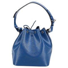 LOUIS VUITTON BLUE EPI NOÉ PETITE Drawstring Hand Bag/ Shoulder Bag