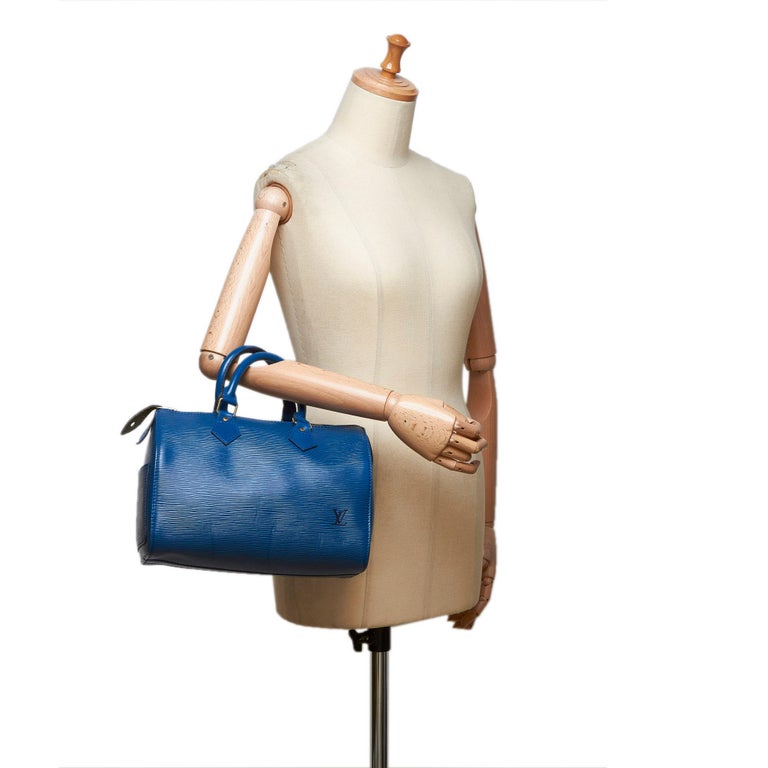 Louis Vuitton Blue Epi Speedy 25 For Sale at 1stdibs