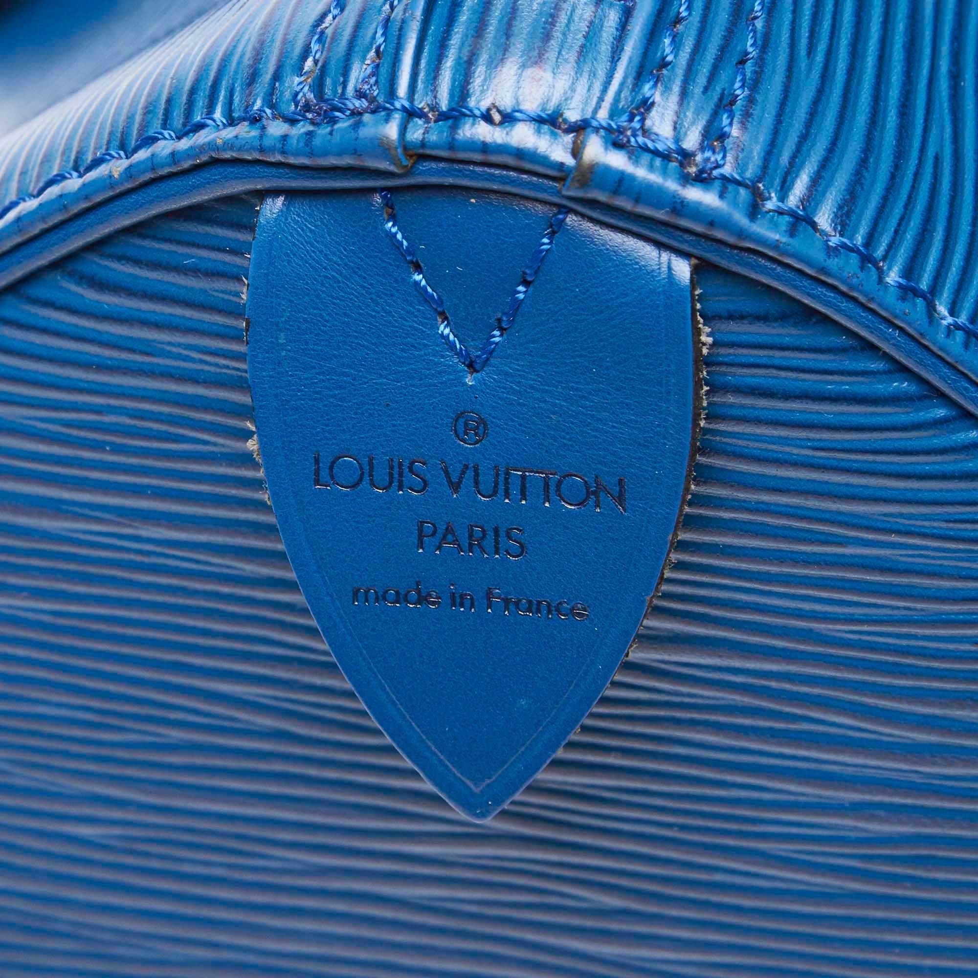 Louis Vuitton Blue Epi Speedy 25 For Sale 2