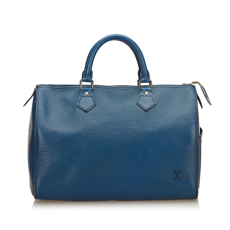 Louis Vuitton Blue Epi Speedy 30 For Sale at 1stdibs