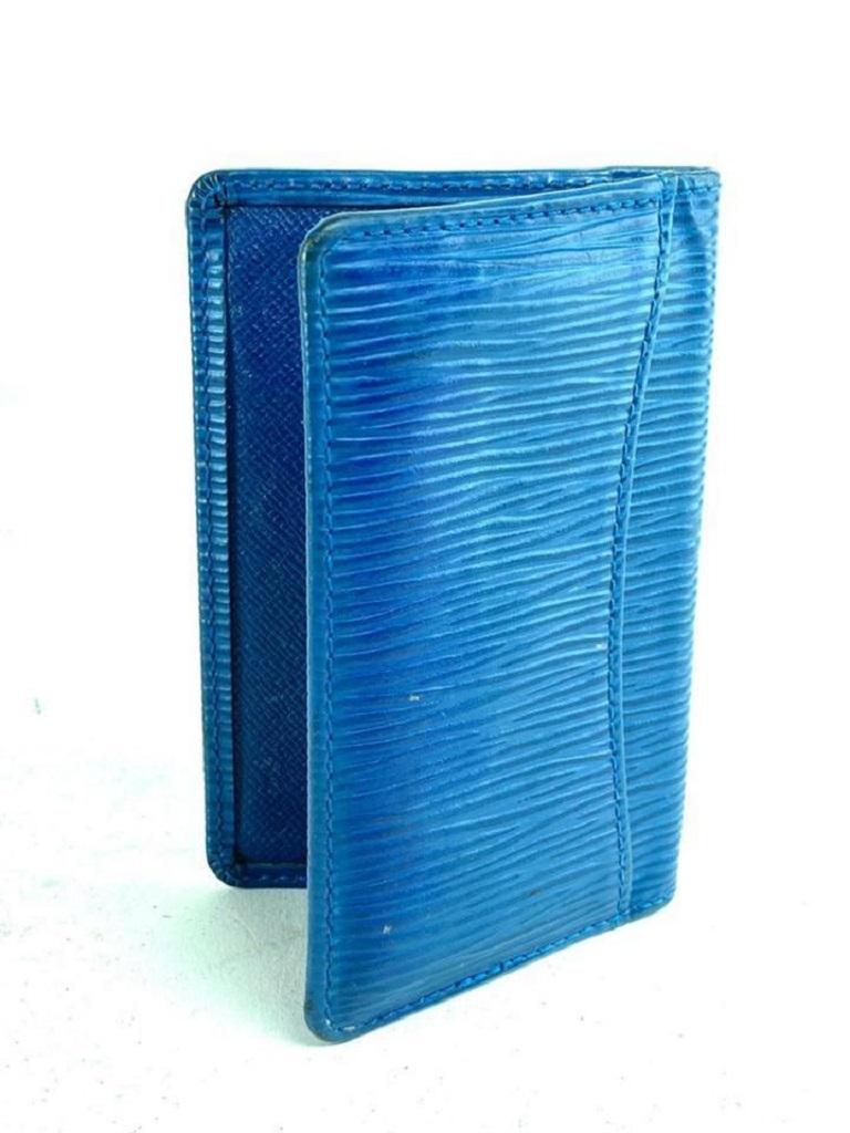 Louis Vuitton - Portefeuille à cartes Epi Toledo bleu 15lva615 en vente 5