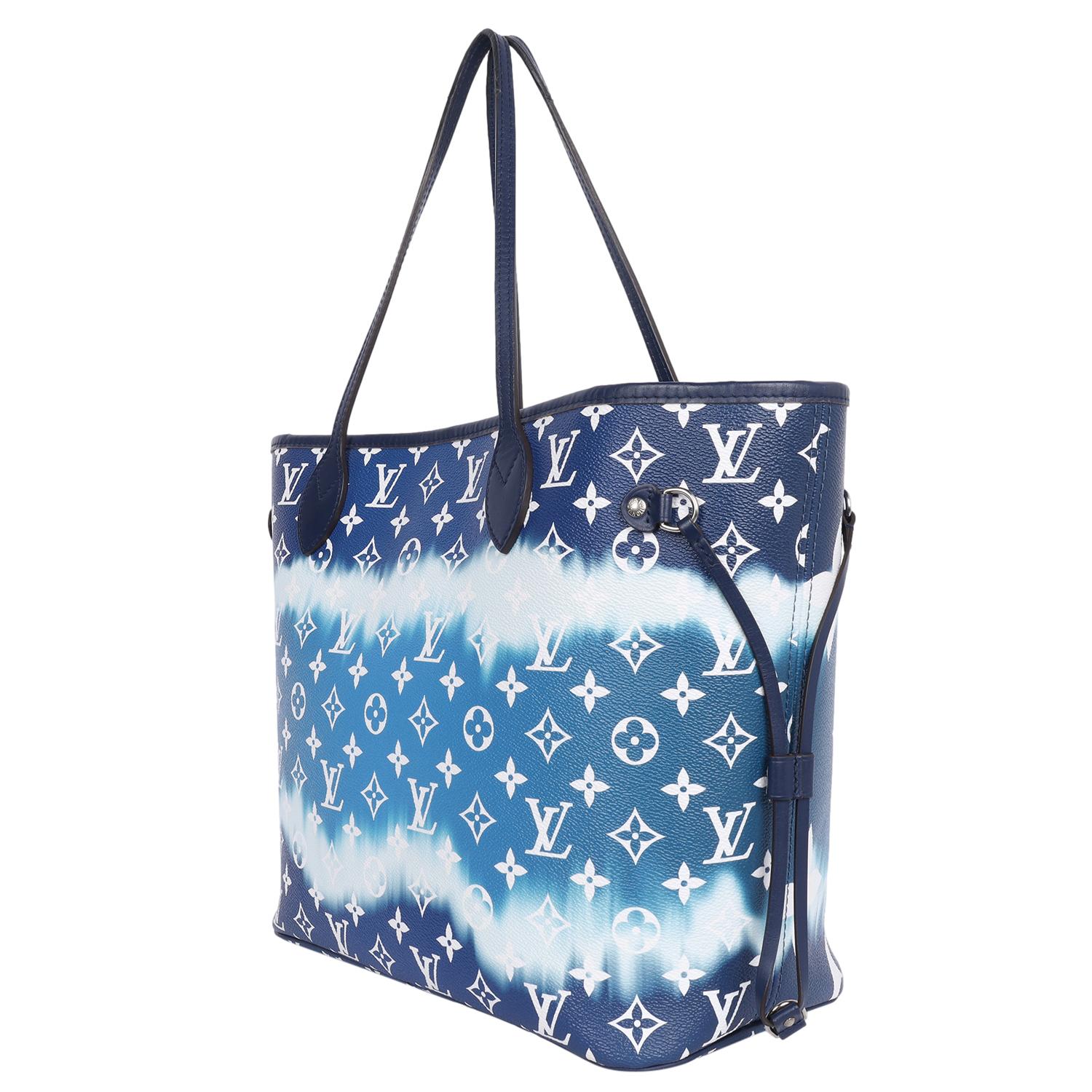 Louis Vuitton Blue Escale Giant Neverfull MM Tie Dye Tote Handle Shoulder Bag For Sale 6