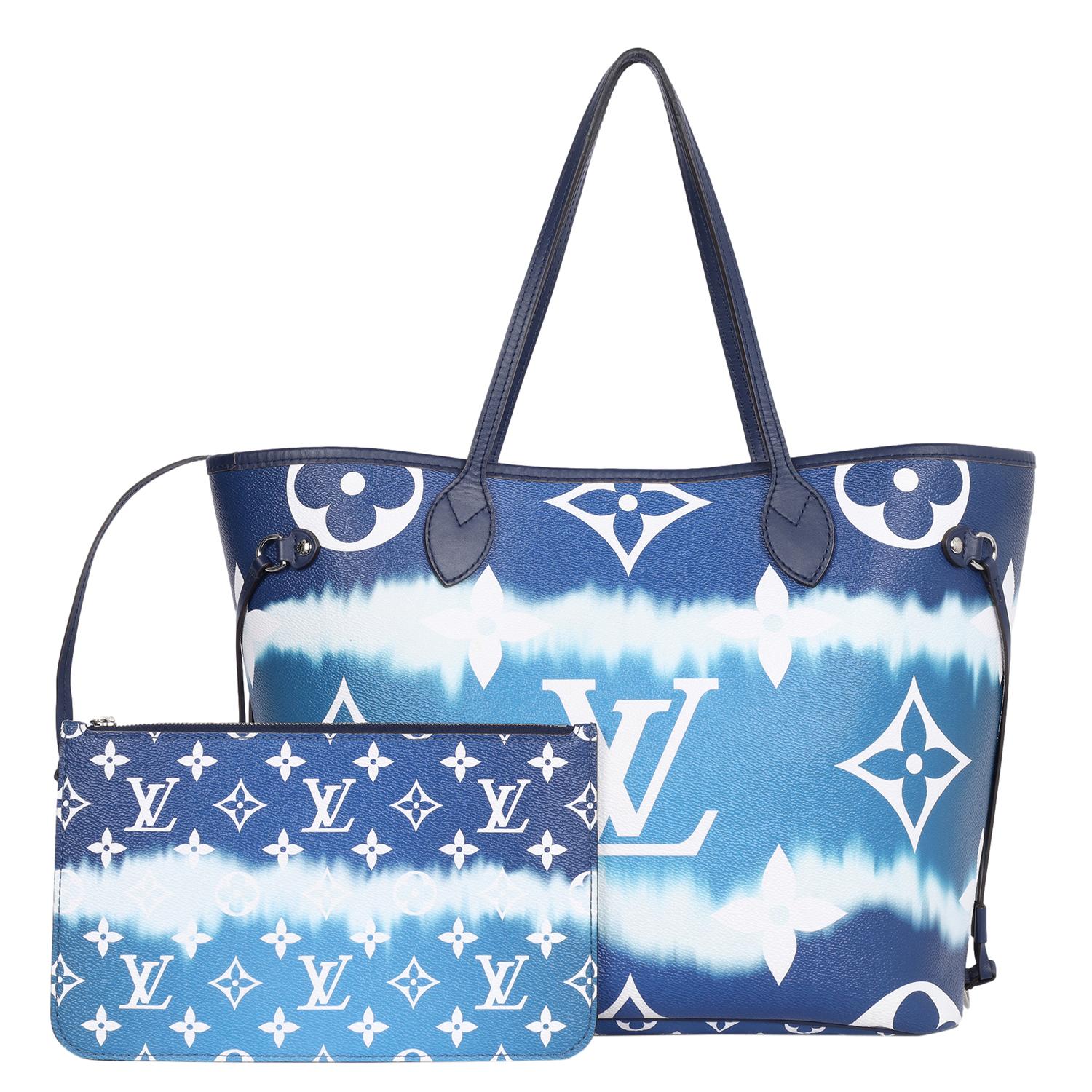 Louis Vuitton Blue Escale Giant Neverfull MM Tie Dye Tote Handle Shoulder Bag For Sale 1