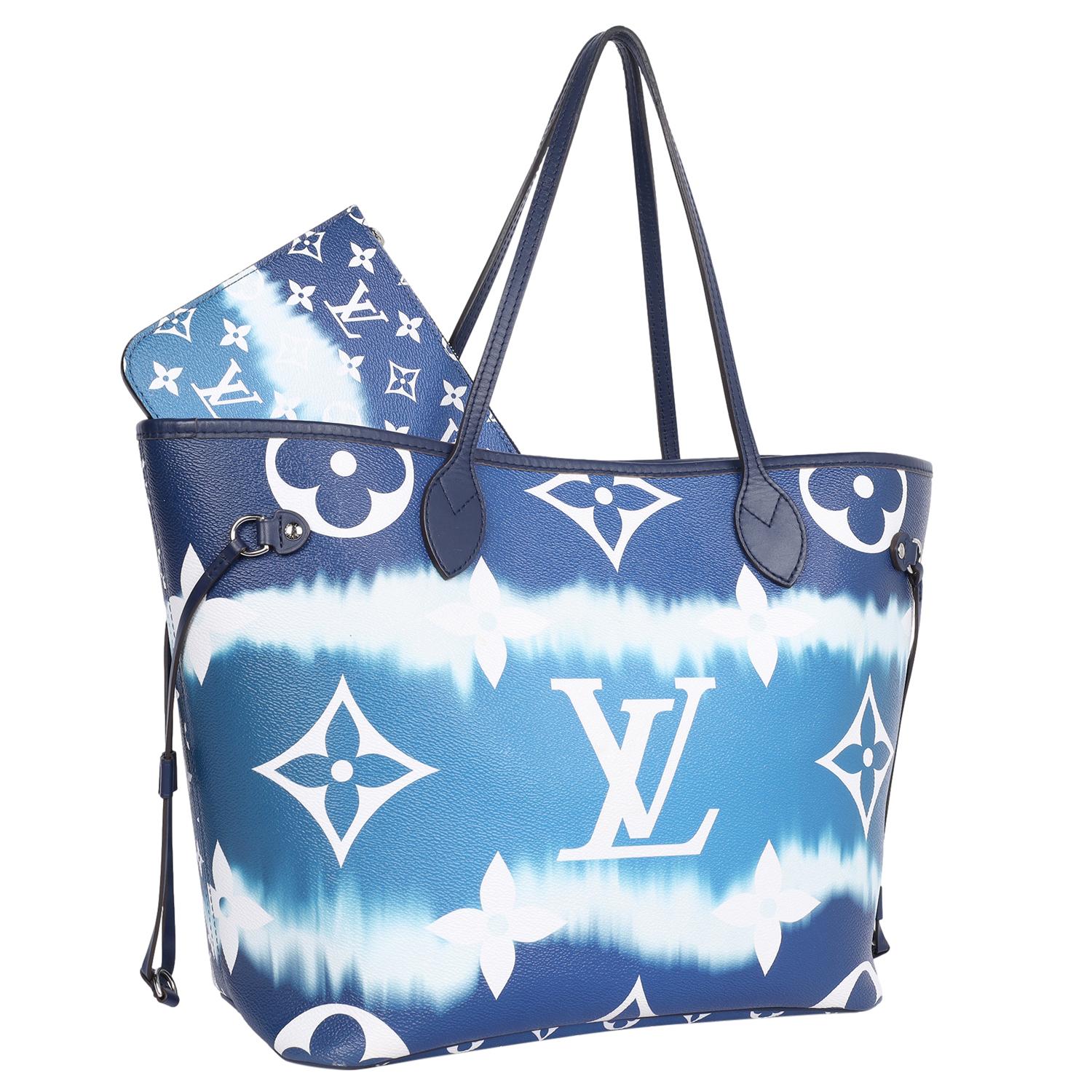 Louis Vuitton Blue Escale Giant Neverfull MM Tie Dye Tote Handle Shoulder Bag For Sale 2