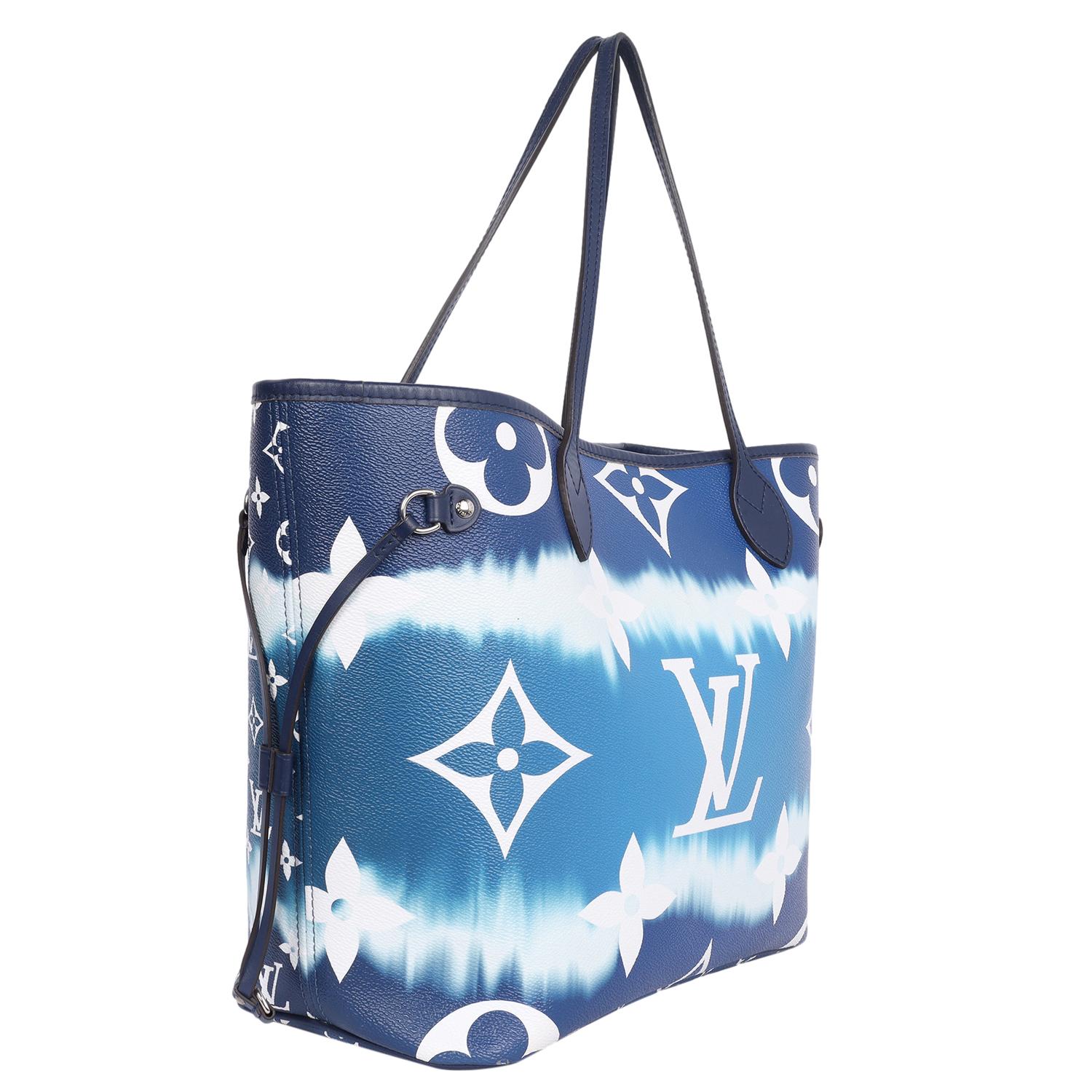 Louis Vuitton Blue Escale Giant Neverfull MM Tie Dye Tote Handle Shoulder Bag For Sale 3