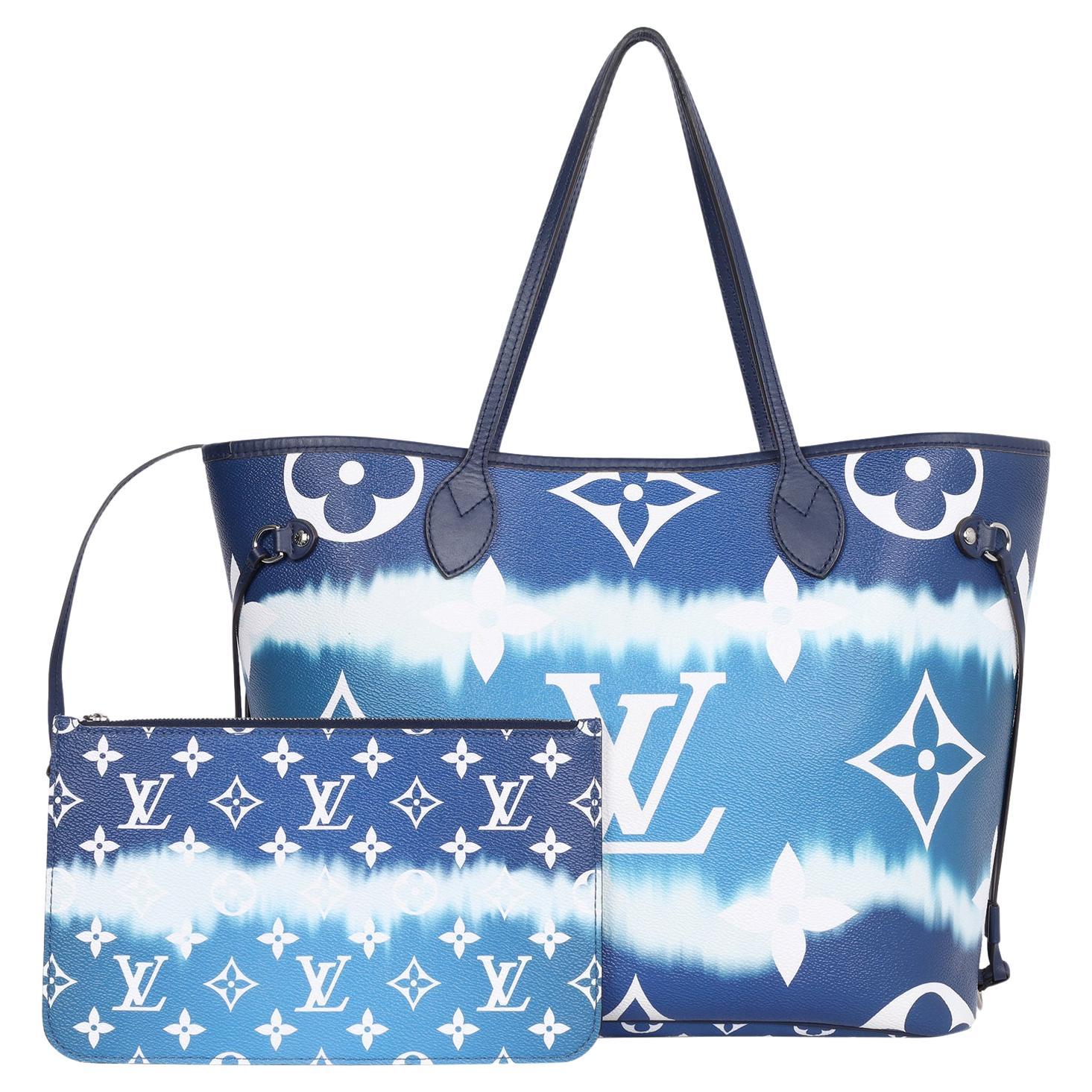 Louis Vuitton Blue Escale Giant Neverfull MM Tie Dye Tote Handle Shoulder Bag For Sale