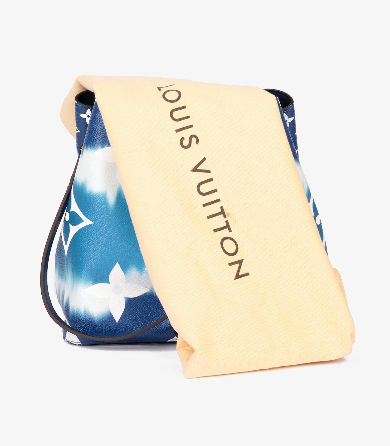 Louis Vuitton Blue Escale Monogram Coated Canvas & Blue Calfskin Leather NéoNoé  For Sale 7