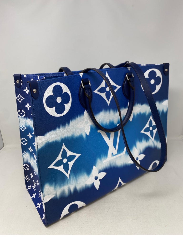 3X LOUIS VUITTON SMALL Shopping Bag WITH BLUE HANDLE NEW Style BAG 5.5 X  4.5 X 3