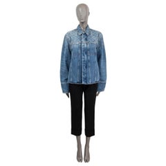 LOUIS VUITTON blue FADED MONOGRAM OVERSIZED DENIM Jacket 50 XL UNISEX